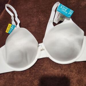 Vanity Fair Bra Size 38B White Underwire Lightly Lined Cups Full Coverage